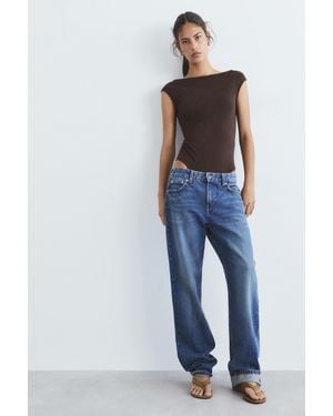 Pull&Bear Short Sleeve Bodysuit - Blue