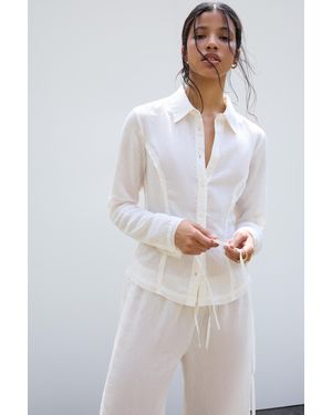 Pull&Bear Figurbetontes Oberteil Mit Transparenzen - Weiß