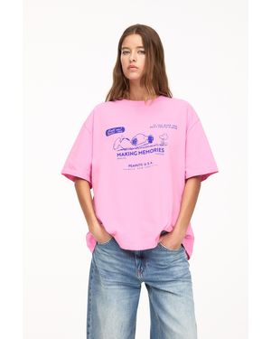 Pull&Bear Snoopy T-Shirt - Pink