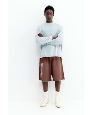 Pull&Bear Graphic Skater Bermuda Sweatshorts - White