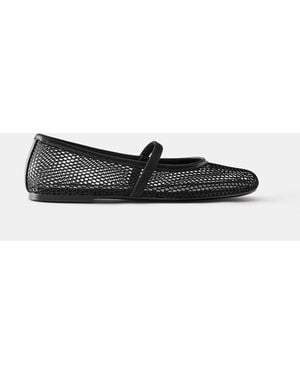 Pull&Bear Mesh Ballerinas - White