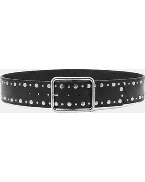 Pull&Bear Wide Studded Belt - Black