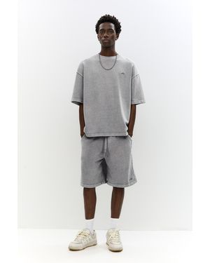 Pull&Bear Washed Stwd Jogger Bermuda Shorts - Grey