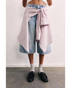 Pull&Bear Geraffte Loafer-Mules - Weiß