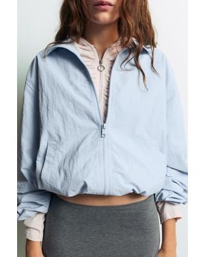 Pull&Bear Lightweight Bomber Jacket - Blue