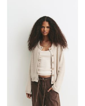 Pull&Bear Raglan Sleeve Cardigan - Natural