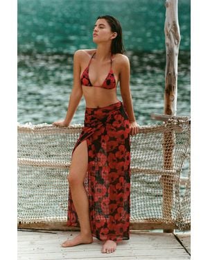 Pull&Bear Long Floral Sarong - Green