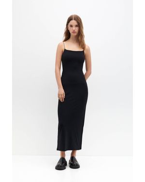 Pull&Bear Long Strappy Polyamide Dress - Black