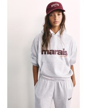 Pull&Bear Graphic Hoodie - White