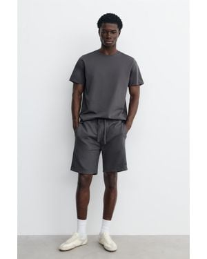 Pull&Bear Pack Of Bermuda Jogger Shorts And T-Shirt - Grey