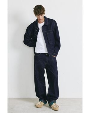 Pull&Bear Checked Turn-Up Hem Jeans - Blue