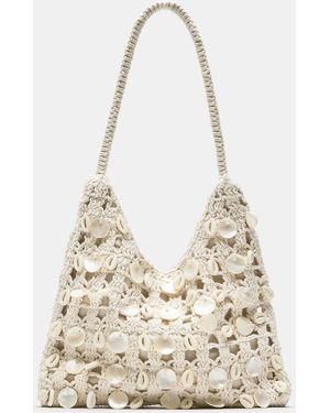 Pull&Bear Beaded Shoulder Bag - White