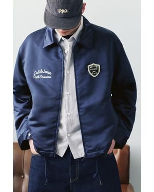 Pull&Bear Embroidered Satin Jacket - Blue