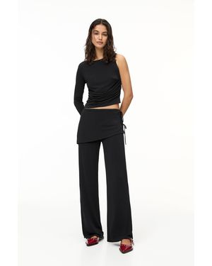 Pull&Bear Wrap Trousers With Ties - Black