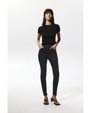 Pull&Bear High-Waist Skinny Jeans - Black