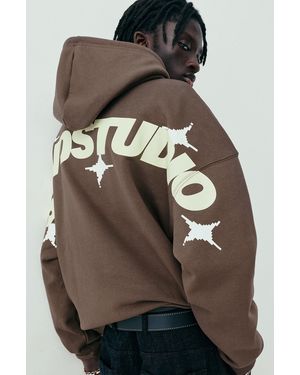 Pull&Bear Stwd Studio Hoodie - Brown