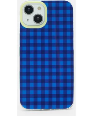 Pull&Bear Gingham Check Iphone Case - Blue