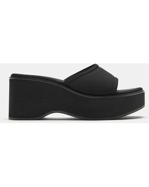 Pull&Bear Platform Wedge Sandals - Red