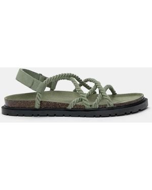 Pull&Bear Cord Sandals - Green