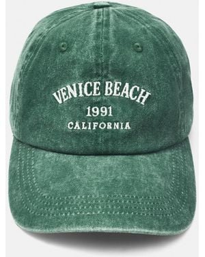Pull&Bear Venice Beach Embroidered Cap - Green