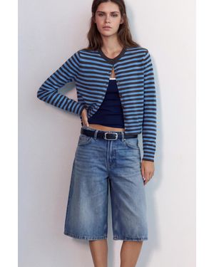 Pull&Bear Basic-Strickcardigan - Blau