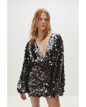 Pull&Bear Short Sequin Dress - Black