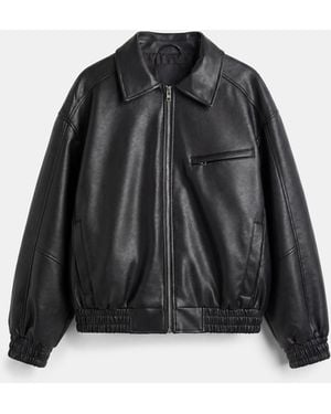 Pull&Bear Dad-Jacke Aus Kunstleder - Schwarz