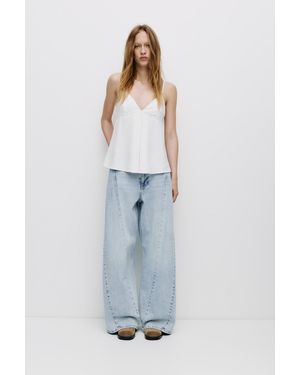 Pull&Bear Baggy Seam Jeans - Blue