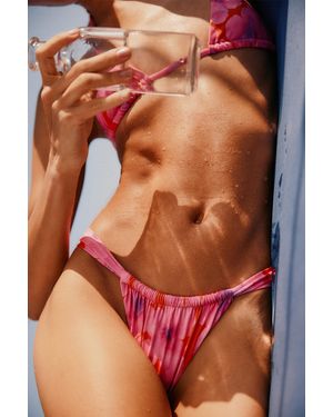 Pull&Bear Gathered Floral Bikini Bottoms