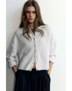 Pull&Bear Soft Touch Cardigan - White