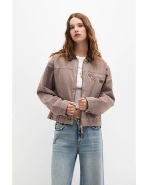 Pull&Bear Jacket With Corduroy Collar - Multicolour
