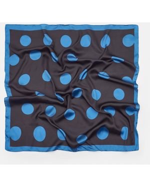 Pull&Bear Satin Polka Dot Scarf - Blue