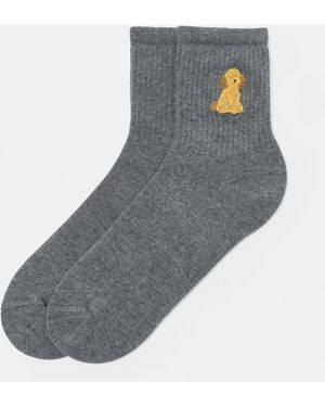 Pull&Bear Socken Mit Hundebestickung - Grau