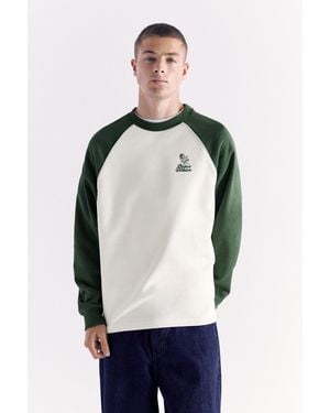Pull&Bear Sweatshirt Mit Raglanärmel Und Stickerei - Blau