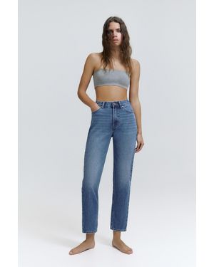 Pull&Bear High-Waist Mom Jeans - Blue