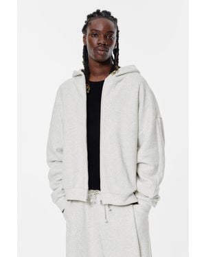 Pull&Bear Kapuzen-Sweatshirt Mit Reißverschluss Und Falten - Mehrfarbig