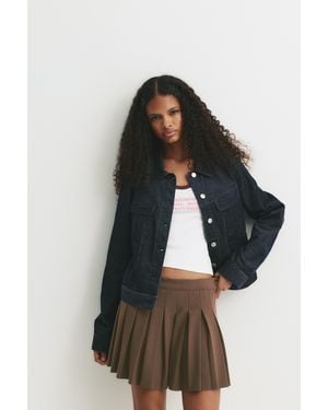 Pull&Bear Pleated Mini Skirt - Brown