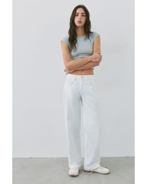 Pull&Bear Gerade Geschnittene Jeans Mit Tiefem Bund - Grau