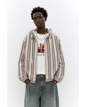 Pull&Bear Rustic Striped Jacket - Multicolour