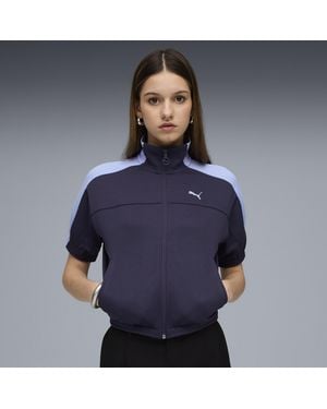 PUMA Giacca Sportiva Con Zip T7 Da Donna, Abbigliamento, Viola - Blu