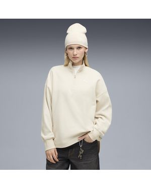 PUMA Her Oversized Winterized Sweatshirt Damen, Kleidung - Natur