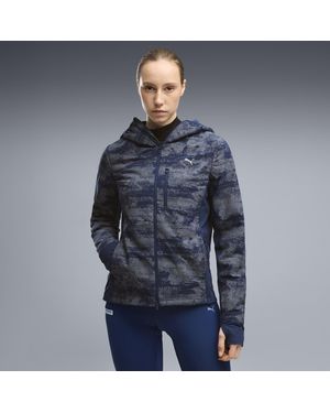 PUMA Chaqueta Aislante Run Brightstride Printed Primaloft Para Mujer, Ropa, Azul