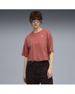 PUMA Wardrobe Ess Kurzes Oversized-T-Shirt Damen, Kleidung - Rot