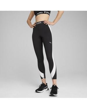 PUMA STRONG Hochgeschnittene 7/8 Leggings mit Colourblocking - Schwarz