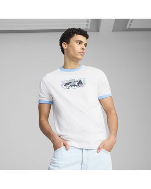PUMA T-Shirt Future..Archive Graphic Ringer Da Uomo - Bianco