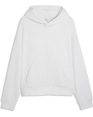 PUMA Wardrobe Essentials Boxy Fleece Hoodie - White