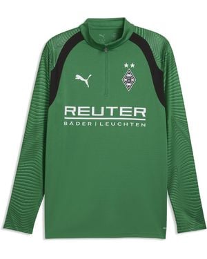 PUMA Maglia Da Training Aderente Borussia Mönchengladbach Con Zip Corta Da Uomo, Accessori, Verde