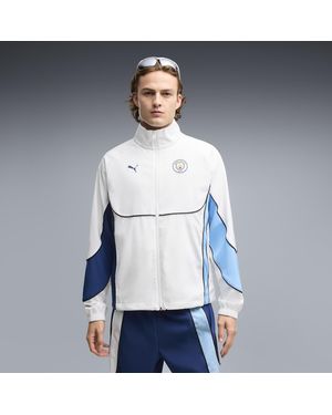 PUMA Chaqueta De Chándal Manchester City Tech-X Con Cierre Completo Para Hombre, Ropa, Blanco - Azul