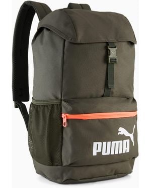 PUMA Phase Hooded 20L Backpack Youth, Dark/Glowing - Green