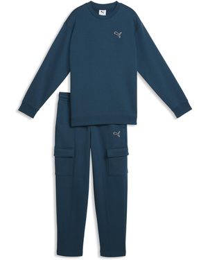 PUMA Chándal Essentials Elevated De Corte Holgado Juvenil, Accesoiros, Azul